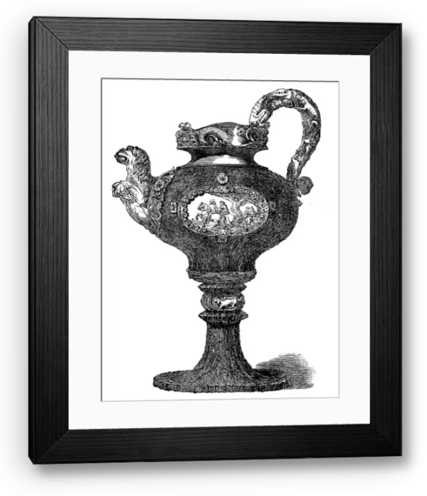 Framed Print : The Loan Collection, South-Kensington: Stag's horn ewer, 1862. Creator: Unknown Framed Print : The Loan Collection, South-Kensington: Stag's horn ewer, 1862. Creator: Unknown