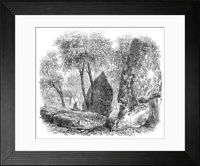Framed Print : The British Association at Bath: Druidical stones in an orchard at Stanton Drew, 1864. Creator: Unknown Framed Print : The British Association at Bath: Druidical stones in an orchard at Stanton Drew, 1864. Creator: Unknown