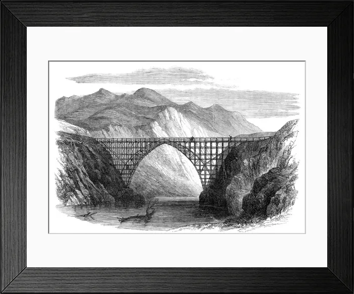 Framed Print : Timber bridge over the River Wai-Au-Ua, province of Nelson, New Zealand, 1864. Creator: Unknown Framed Print : Timber bridge over the River Wai-Au-Ua, province of Nelson, New Zealand, 1864. Creator: Unknown