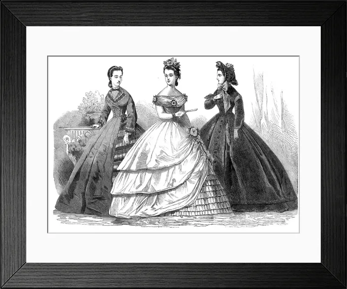 Framed Print : Paris fashions for March, 1864. Creator: Unknown Framed Print : Paris fashions for March, 1864. Creator: Unknown