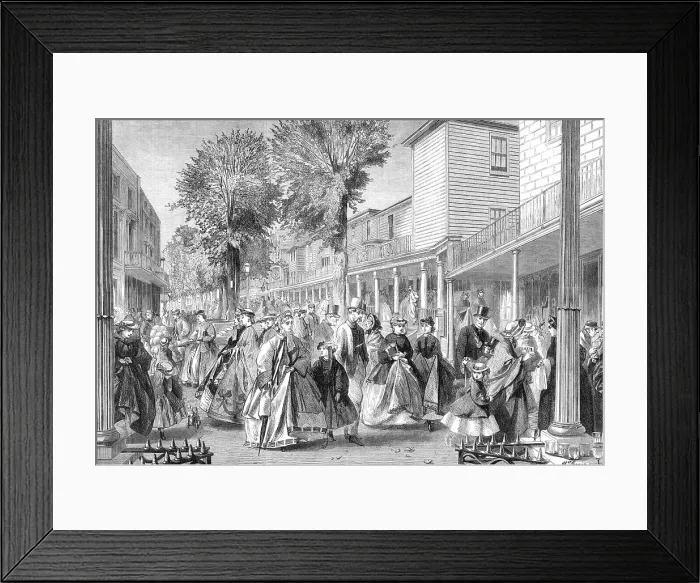Framed Print : The promenade on the Pantiles, Tunbridge Wells, 1864. Creator: W Thomas Framed Print : The promenade on the Pantiles, Tunbridge Wells, 1864. Creator: W Thomas
