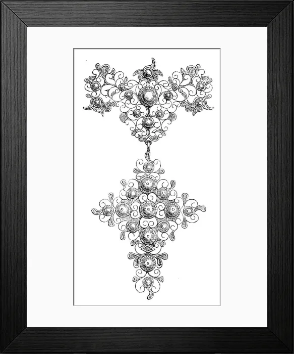 Framed Print : The Loan Collection, South-Kensington: Sevigné-gold open filigree-work set with pearls, 1862. Creator: Unknown Framed Print : The Loan Collection, South-Kensington: Sevigné-gold open filigree-work set with pearls, 1862. Creator: Unknown