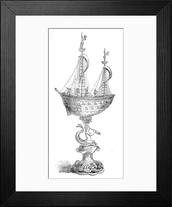 Framed Print : The Loan Collection, South-Kensington: Silver-gilt nef, 1862. Creator: Unknown Framed Print : The Loan Collection, South-Kensington: Silver-gilt nef, 1862. Creator: Unknown