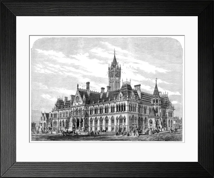 Framed Print : The new Assize Courts at Manchester, 1864. Creator: Mason Jackson Framed Print : The new Assize Courts at Manchester, 1864. Creator: Mason Jackson