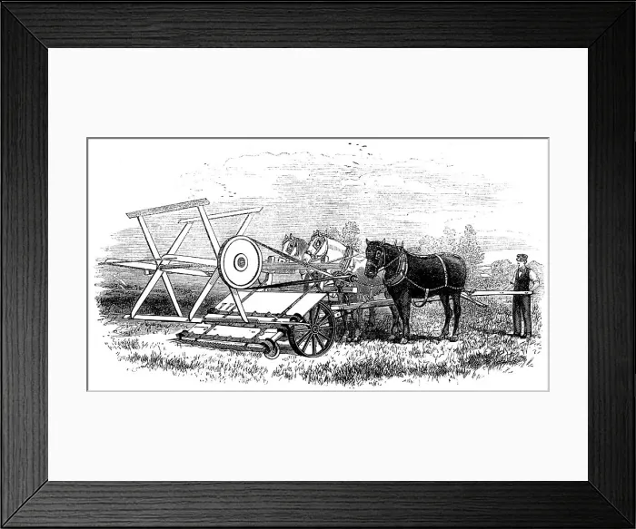Framed Print : The International Exhibition: Crosskill's Bell's reaping-machine, 1862. Creator: Unknown Framed Print : The International Exhibition: Crosskill's Bell's reaping-machine, 1862. Creator: Unknown