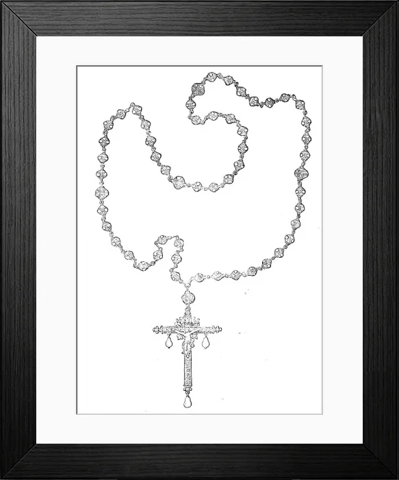 Framed Print : The Loan Collection, South-Kensington: Gold rosary worn by Mary Queen of Scots... 1862. Creator: Unknown Framed Print : The Loan Collection, South-Kensington: Gold rosary worn by Mary Queen of Scots... 1862. Creator: Unknown