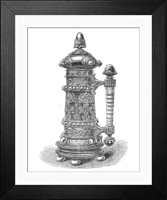 Framed Print : Tankard presented to the Nottingham (Robin Hood) Rifle Corps by the Duke of St. Albans, 1864. Creator: Unknown Framed Print : Tankard presented to the Nottingham (Robin Hood) Rifle Corps by the Duke of St. Albans, 1864. Creator: Unknown