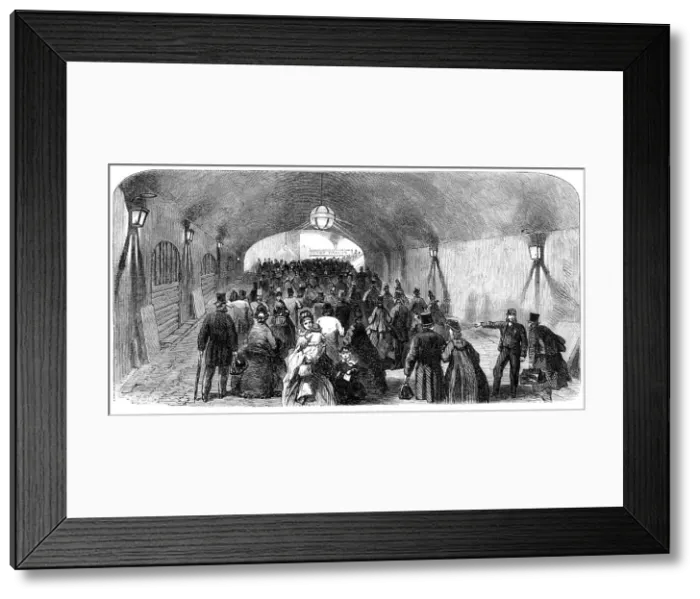Framed Print : The Charing-Cross Railway: covered way leading to the platform, 1864. Creator: Unknown Framed Print : The Charing-Cross Railway: covered way leading to the platform, 1864. Creator: Unknown