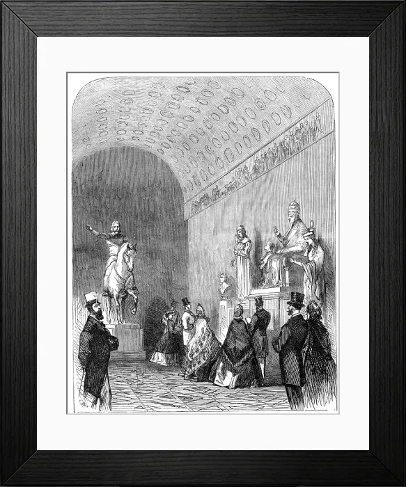 Framed Print : The Prince and Princess of Wales at Thorwaldsen's Museum, Copenhagen, 1864. Creator: Unknown Framed Print : The Prince and Princess of Wales at Thorwaldsen's Museum, Copenhagen, 1864. Creator: Unknown