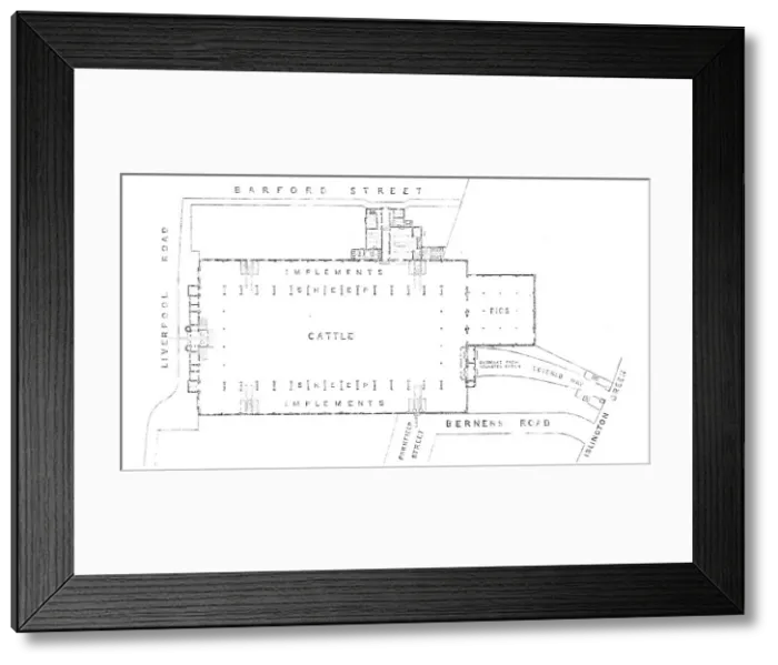 Framed Print : Plan of the new Agricultural Hall, Islington, 1862. Creator: Unknown Framed Print : Plan of the new Agricultural Hall, Islington, 1862. Creator: Unknown