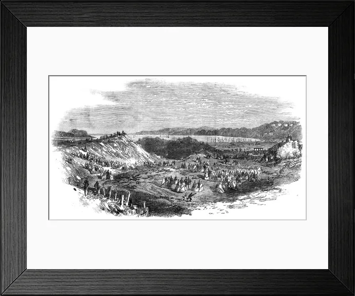 Framed Print : The explosion of gunpowder magazines at Erith:…the powder-magazines after the explosion, 1864. Creator: Unknown Framed Print : The explosion of gunpowder magazines at Erith:…the powder-magazines after the explosion, 1864. Creator: Unknown