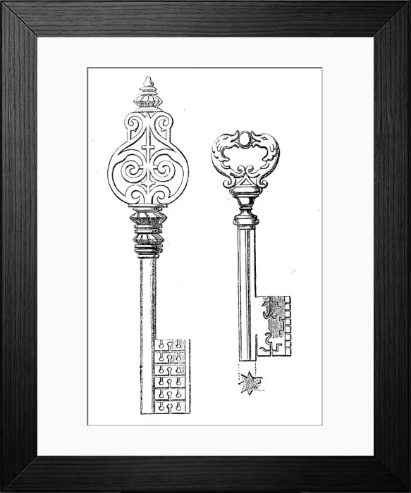 Framed Print : The Loan Collection, South-Kensington: keys, 1862. Creator: Unknown Framed Print : The Loan Collection, South-Kensington: keys, 1862. Creator: Unknown
