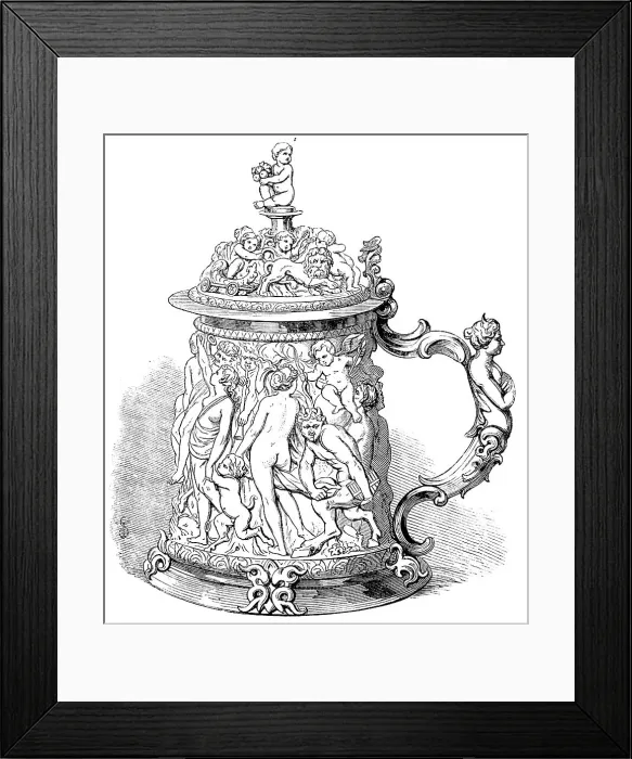 Framed Print : The Loan Collection, South-Kensington: Ivory tankard, 1862. Creator: Unknown Framed Print : The Loan Collection, South-Kensington: Ivory tankard, 1862. Creator: Unknown