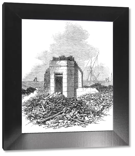The explosion of a gunpowder magazine near Erith: ruins of Rayner's house, 1864. Creator: Unknown