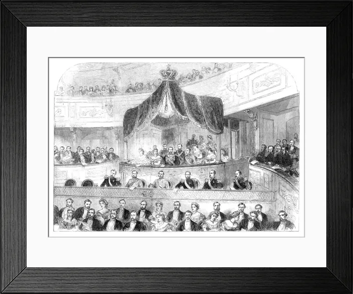 Framed Print : Visit of the Prince and Princess of Wales to Sweden:at the Theatre Royal, Stockholm... 1864. Creator: Unknown