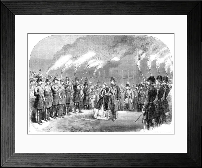 Framed Print : Visit of the Prince and Princess of Wales to Sweden: the landing at Stockholm…, 1864. Creator: Mason Jackson Framed Print : Visit of the Prince and Princess of Wales to Sweden: the landing at Stockholm…, 1864. Creator: Mason Jackson