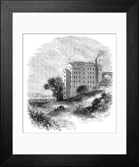 Framed Print : Sketches from New York: a lager beer brewery at Guttenberg, on the Hudson River, 1864. Creator: Unknown Framed Print : Sketches from New York: a lager beer brewery at Guttenberg, on the Hudson River, 1864. Creator: Unknown