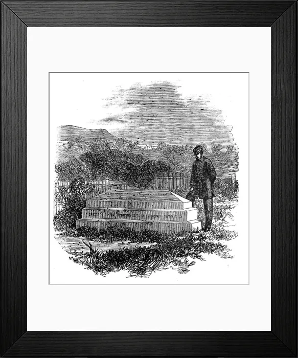 Framed Print : The grave of the late Commodore Burnett, lost in H.M.S. Orpheus, at Manukau, New Zealand, 1864. Creator: Unknown Framed Print : The grave of the late Commodore Burnett, lost in H.M.S. Orpheus, at Manukau, New Zealand, 1864. Creator: Unknown