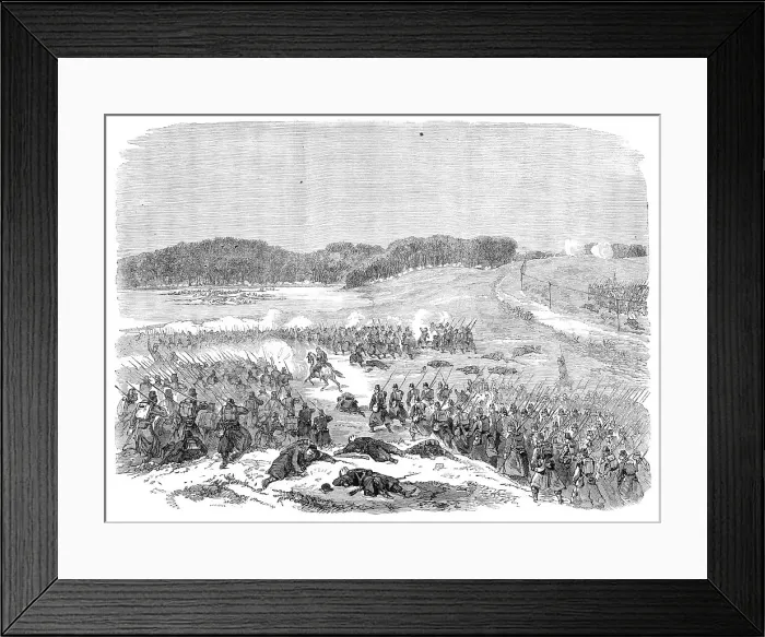 Framed Print : Illustrations of the War in Schleswig by our special artist: the Battle of Oversee, 1864. Creator: Unknown Framed Print : Illustrations of the War in Schleswig by our special artist: the Battle of Oversee, 1864. Creator: Unknown