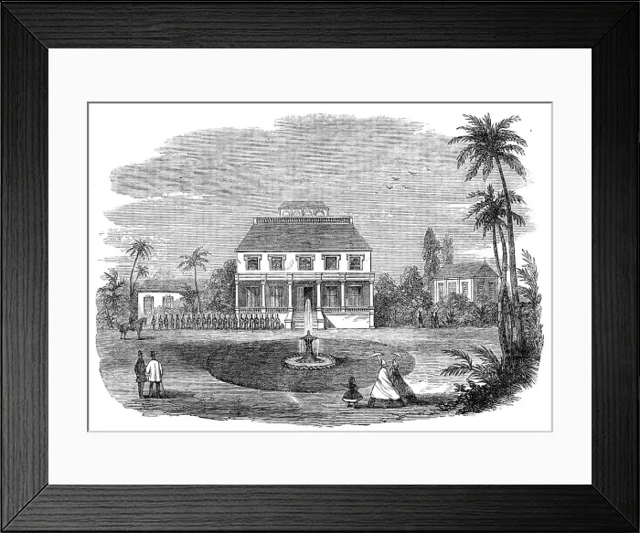 Framed Print : Palace of the late King of the Sandwich Islands at Honolulu, 1864. Creator: Unknown Framed Print : Palace of the late King of the Sandwich Islands at Honolulu, 1864. Creator: Unknown