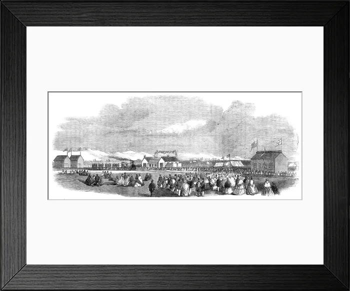 Framed Print : Opening of the first railway in New Zealand, at Christchurch, Canterbury Province, 1864. Creator: Unknown Framed Print : Opening of the first railway in New Zealand, at Christchurch, Canterbury Province, 1864. Creator: Unknown