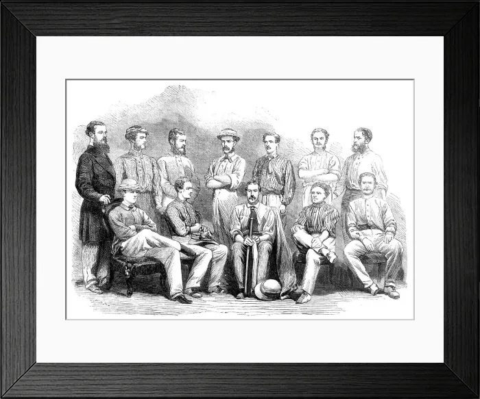 Framed Print : The cricket-match between Madras and Calcutta: the Madras Eleven, 1864. Creator: Unknown Framed Print : The cricket-match between Madras and Calcutta: the Madras Eleven, 1864. Creator: Unknown