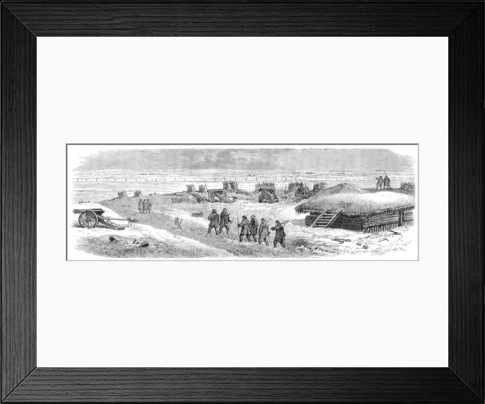 Framed Print : Illustrations of the War in Schleswig by our special artist: battery on the...Dannewerk, 1864. Creator: Unknown Framed Print : Illustrations of the War in Schleswig by our special artist: battery on the...Dannewerk, 1864. Creator: Unknown