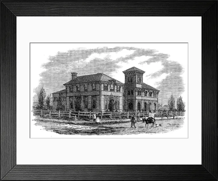 Framed Print : The Christchurch Clubhouse, Canterbury, New Zealand, 1864. Creator: Unknown Framed Print : The Christchurch Clubhouse, Canterbury, New Zealand, 1864. Creator: Unknown