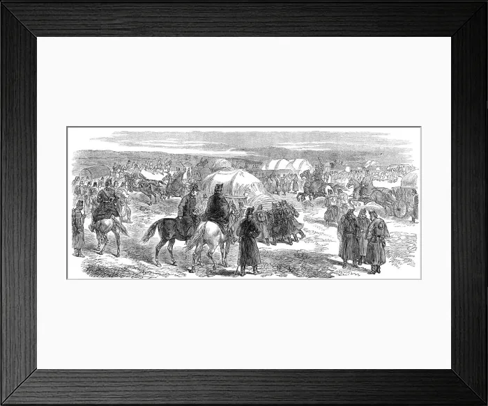 Framed Print : Illustrations of the War in Denmark: artillery baggage-waggons encamped near Kolding, 1864. Creator: Unknown Framed Print : Illustrations of the War in Denmark: artillery baggage-waggons encamped near Kolding, 1864. Creator: Unknown