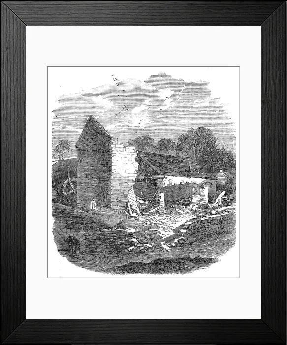 Framed Print : The Flood at Sheffield: remains of a wire-mill near Malin Bridge, 1864. Creator: Unknown Framed Print : The Flood at Sheffield: remains of a wire-mill near Malin Bridge, 1864. Creator: Unknown