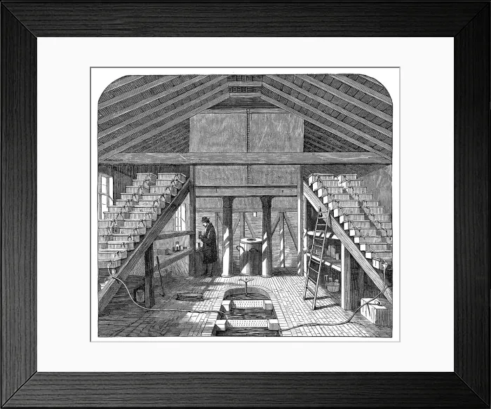 Framed Print : Fish-rearing house at Twickenham, 1864. Creator: Unknown Framed Print : Fish-rearing house at Twickenham, 1864. Creator: Unknown