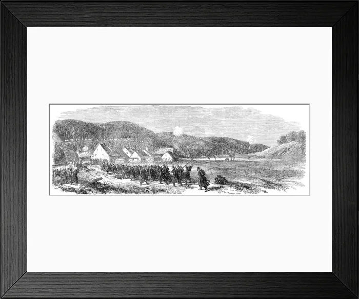 Framed Print : Illustrations of the War in Denmark: fight between the Danes and the Austrians at Veile... 1864. Creator: Unknown Framed Print : Illustrations of the War in Denmark: fight between the Danes and the Austrians at Veile... 1864. Creator: Unknown