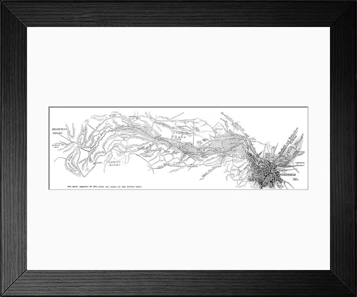 Framed Print : The Flood at Sheffield: plan of the Loxley Valley, 1864. Creator: Unknown Framed Print : The Flood at Sheffield: plan of the Loxley Valley, 1864. Creator: Unknown