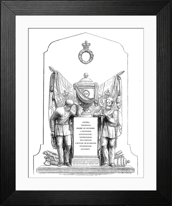 Framed Print : Monument In St. Chad's Church, Shrewsbury, to...officers and men...who fell during the Indian...1864 Creator: Unknown Framed Print : Monument In St. Chad's Church, Shrewsbury, to...officers and men...who fell during the Indian...1864 Creator: Unknown