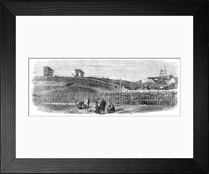 Framed Print : The Taeping Rebellion in China: outside of the stockade where the Wang was beheaded, 1864. Creator: Unknown Framed Print : The Taeping Rebellion in China: outside of the stockade where the Wang was beheaded, 1864. Creator: Unknown