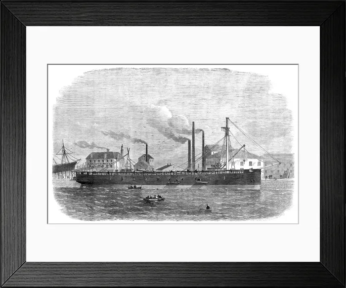 Framed Print : Armour-clad frigate built in the Clyde for the Danish government, 1864. Creator: Unknown Framed Print : Armour-clad frigate built in the Clyde for the Danish government, 1864. Creator: Unknown