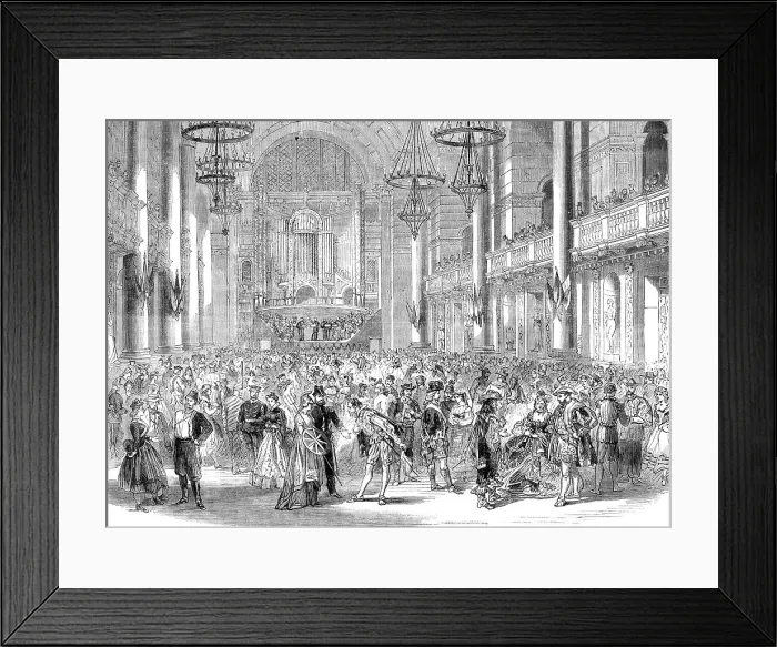 Framed Print : Fancy-dress ball in aid of St. Ann's Dispensary, at St, George's Hall, Liverpool, 1864. Creator: Unknown