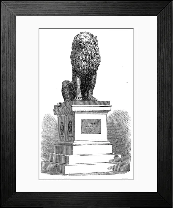 Framed Print : The Idstedt Lion at Flensburg, monument of the Schleswig-Holstein-War of 1850, (1864). Creator: Unknown Framed Print : The Idstedt Lion at Flensburg, monument of the Schleswig-Holstein-War of 1850, (1864). Creator: Unknown