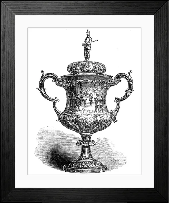 Framed Print : Tankard presented to Captain Hall, of the 3rd (Ramsey) Isle of Man Rifle Volunteers, 1864. Creator: Unknown Framed Print : Tankard presented to Captain Hall, of the 3rd (Ramsey) Isle of Man Rifle Volunteers, 1864. Creator: Unknown