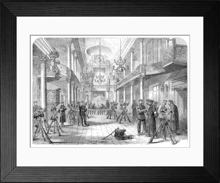 Framed Print : The War in Schleswig: chapel at Gravenstein used as a Prussian barrack... 1864. Creator: Unknown Framed Print : The War in Schleswig: chapel at Gravenstein used as a Prussian barrack... 1864. Creator: Unknown