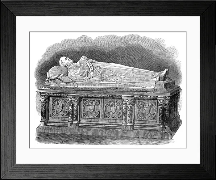 Framed Print : Monument to the late Archbishop Musgrave in York Minster, 1864. Creators: Unknown, Matthew Noble Framed Print : Monument to the late Archbishop Musgrave in York Minster, 1864. Creators: Unknown, Matthew Noble