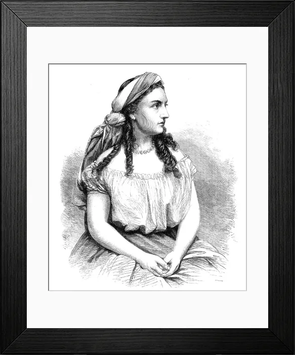 Framed Print : Miss Bateman as Leah, at the Adelphi Theatre, 1864. Creator: Unknown Framed Print : Miss Bateman as Leah, at the Adelphi Theatre, 1864. Creator: Unknown