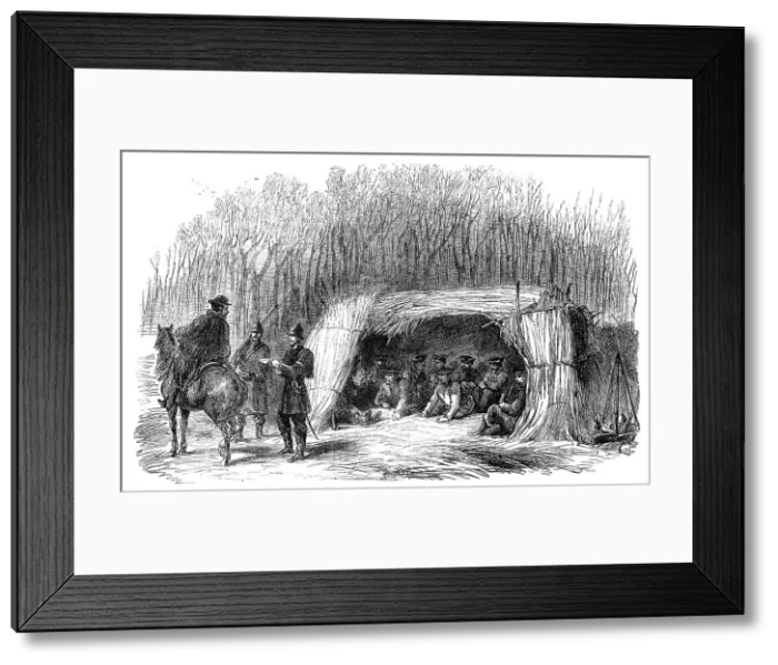 Framed Print : The War in Denmark: Prussian outpost at the corner of Büffel-Koppel Wood... 1864. Creator: Unknown Framed Print : The War in Denmark: Prussian outpost at the corner of Büffel-Koppel Wood... 1864. Creator: Unknown