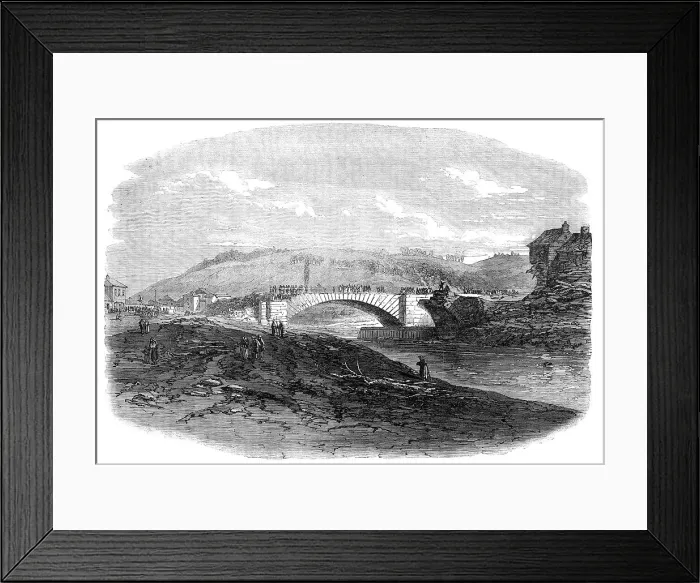 Framed Print : Illustrations of the Flood at Sheffield: the village of Hillsborough after the flood, 1864. Creator: Unknown Framed Print : Illustrations of the Flood at Sheffield: the village of Hillsborough after the flood, 1864. Creator: Unknown