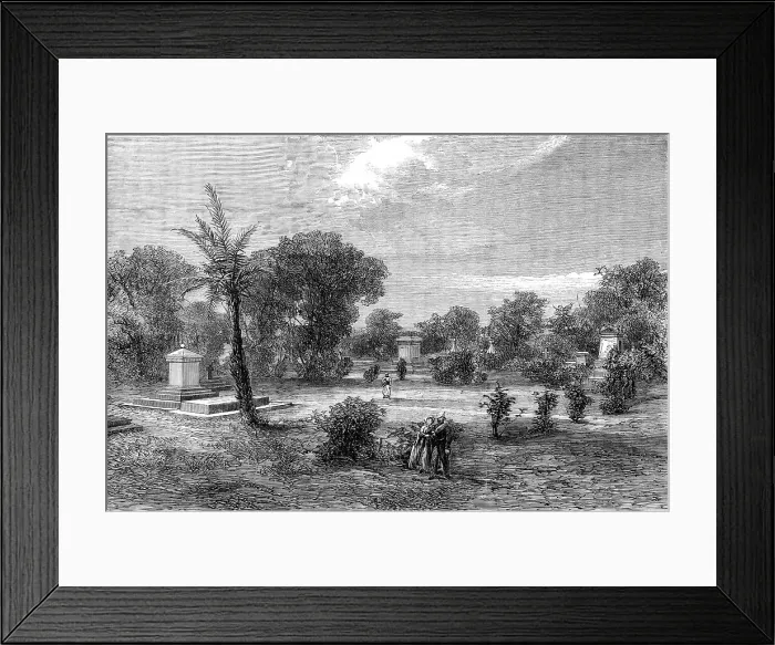 Framed Print : The burial-ground at Lucknow, 1864. Creator: Unknown Framed Print : The burial-ground at Lucknow, 1864. Creator: Unknown