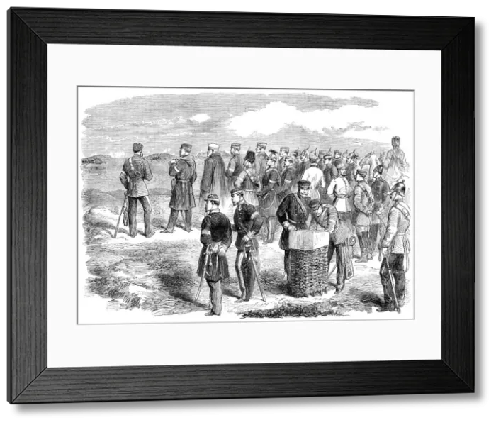 Framed Print : The War in Denmark: Prince Frederick Charles and staff directing the assault on Düppel... 1864. Creator: Unknown Framed Print : The War in Denmark: Prince Frederick Charles and staff directing the assault on Düppel... 1864. Creator: Unknown