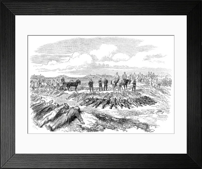 Framed Print : The War in Denmark: collecting the Prussian and the Danish dead after the battle of April 18.. 1864 Creator: Unknown Framed Print : The War in Denmark: collecting the Prussian and the Danish dead after the battle of April 18.. 1864 Creator: Unknown