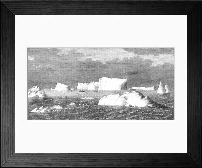 Framed Print : H.M.S. Himalaya among icebergs in the South Pacific, 1864. Creator: Unknown Framed Print : H.M.S. Himalaya among icebergs in the South Pacific, 1864. Creator: Unknown