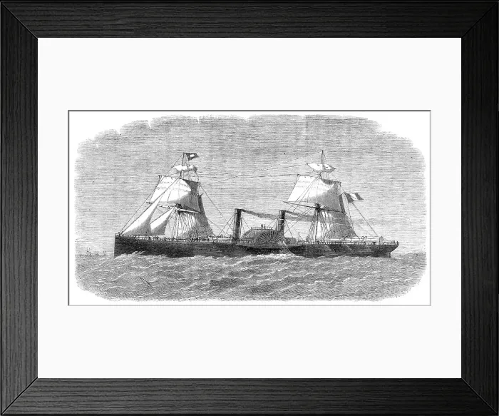 Framed Print : The French Transatlantic Company's steam-packet Washington, 1864. Creator: Unknown Framed Print : The French Transatlantic Company's steam-packet Washington, 1864. Creator: Unknown