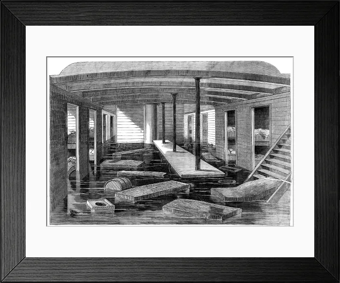 Framed Print : The midships saloon of the City of New York, 1864. Creator: Unknown Framed Print : The midships saloon of the City of New York, 1864. Creator: Unknown